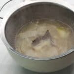 chicken broth from the vegetables and spices