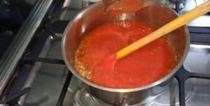 add fresh tomato sauce