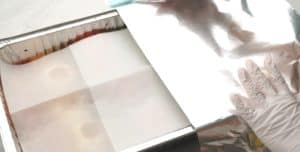 covering with foil & paking paper
