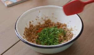 Add chopped hot pepper, red pepper paste and parsley