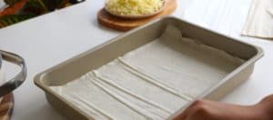 Put a layer of goulash dough